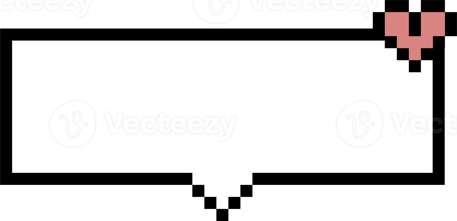 8bit retro game pixel speech bubble balloon icon sticker memo keyword planner text box banner, flat transparent element design png