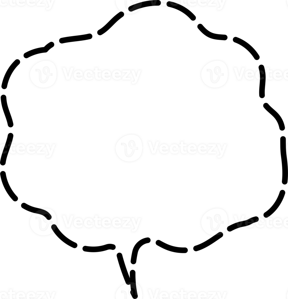 nero e bianca tratteggiata linea discorso bolla Palloncino, icona etichetta promemoria parola chiave progettista testo scatola striscione, piatto trasparente elemento design png