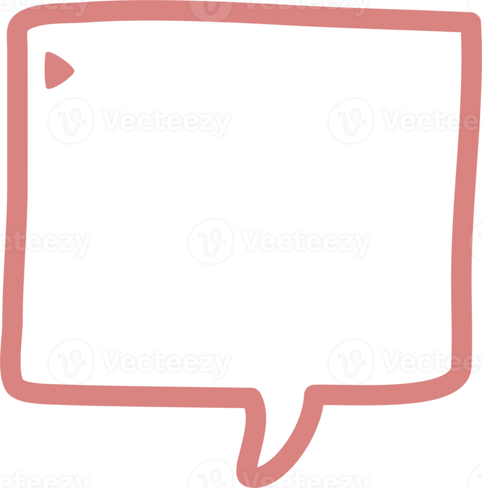 Colorful pastel red color speech bubble balloon, icon sticker memo keyword planner text box banner, flat transparent element design png