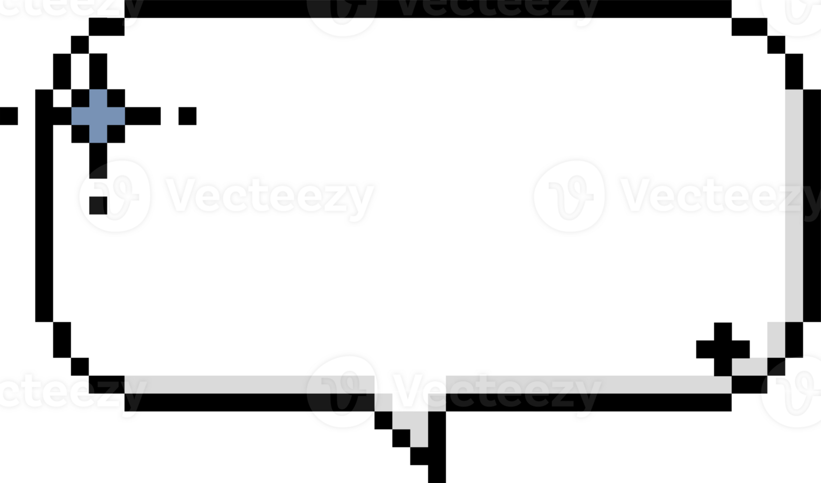 8bit retro game pixel speech bubble balloon icon sticker memo keyword planner text box banner, flat transparent element design png