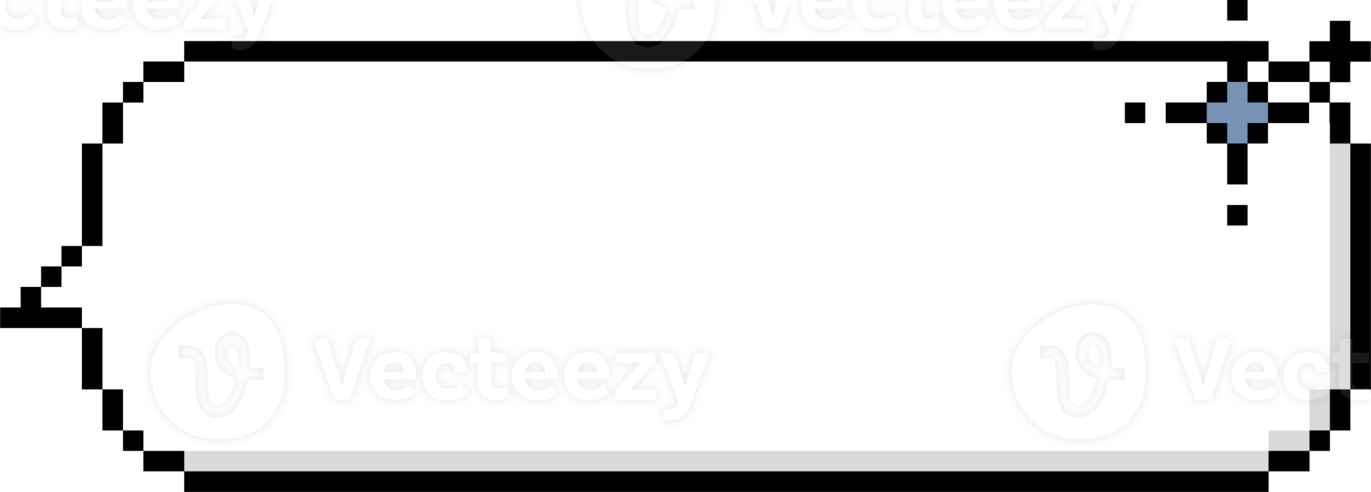8bit retro game pixel speech bubble balloon icon sticker memo keyword planner text box banner, flat transparent element design png