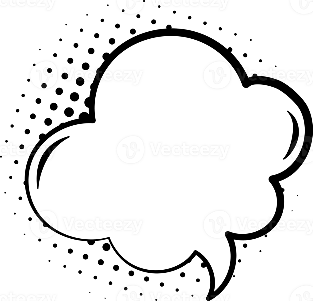 knal kunst polka dots voor de helft toon zwart en wit kleur toespraak bubbel ballon icoon sticker memo trefwoord ontwerper tekst doos banier, vlak transparant element ontwerp png