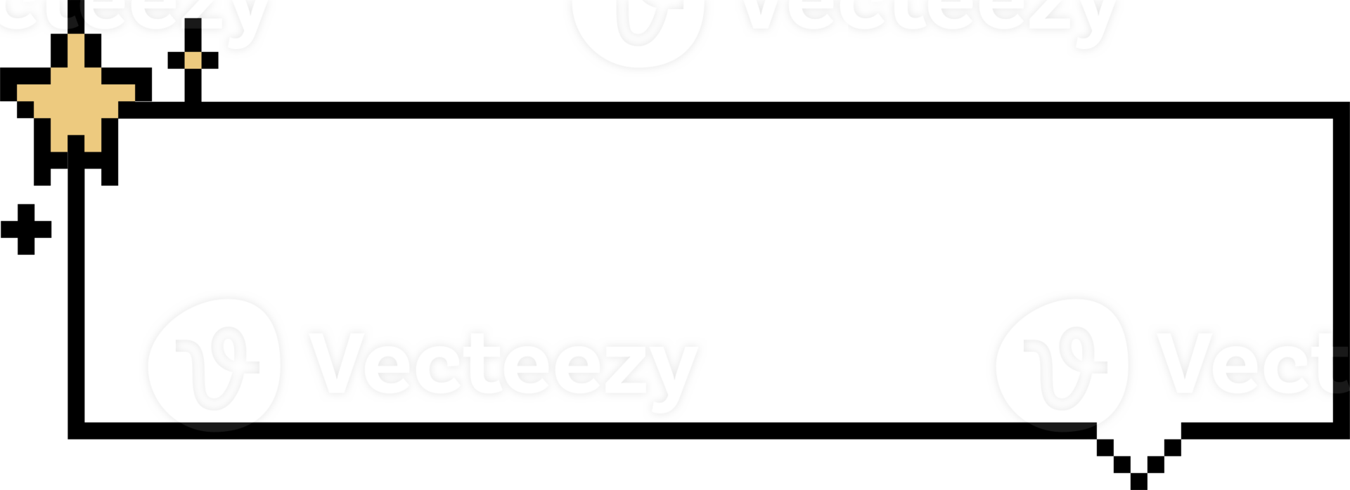 8bit retro game pixel speech bubble balloon icon sticker memo keyword planner text box banner, flat transparent element design png