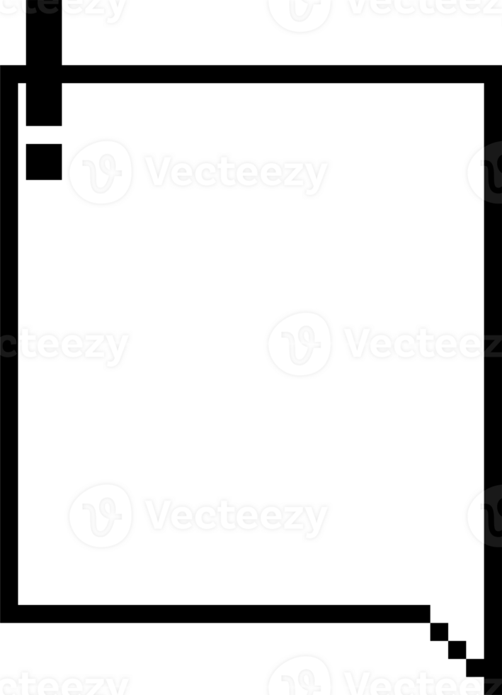 8bit retro game pixel speech bubble balloon icon sticker memo keyword planner text box banner, flat transparent element design png