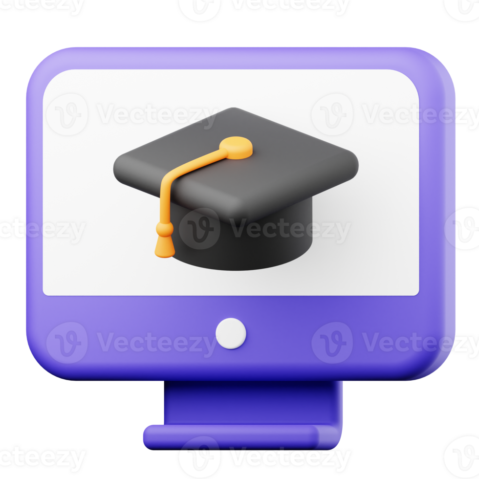 Online learning 3d graphic illustration png