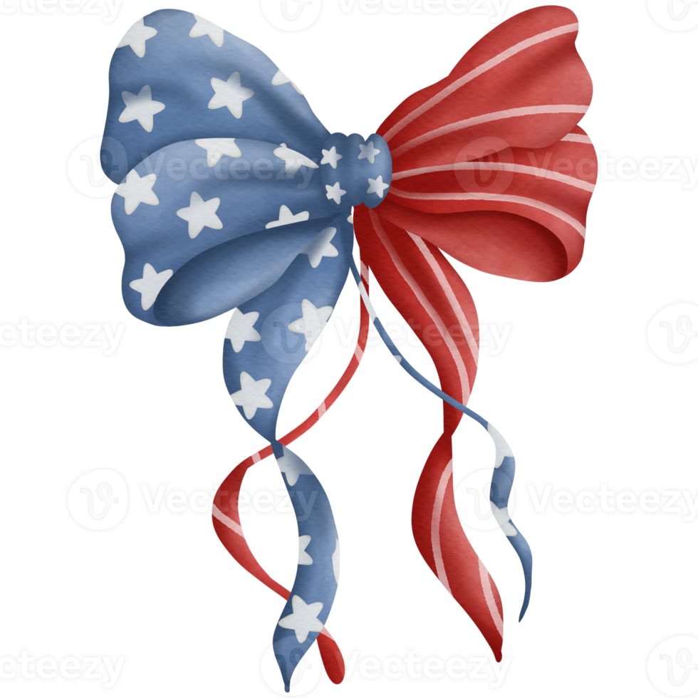 Ribbon watercolor in Independence Day png
