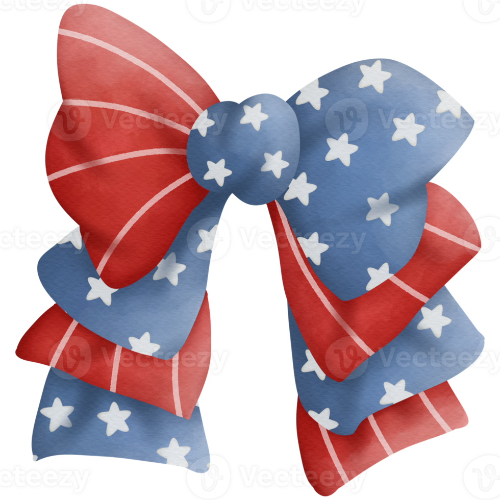 Ribbon watercolor in Independence Day png