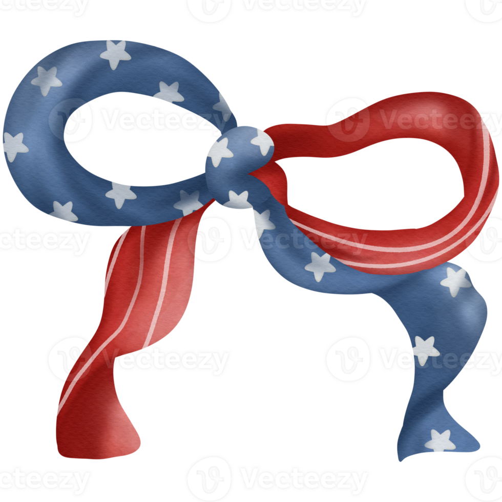 Ribbon watercolor in Independence Day png