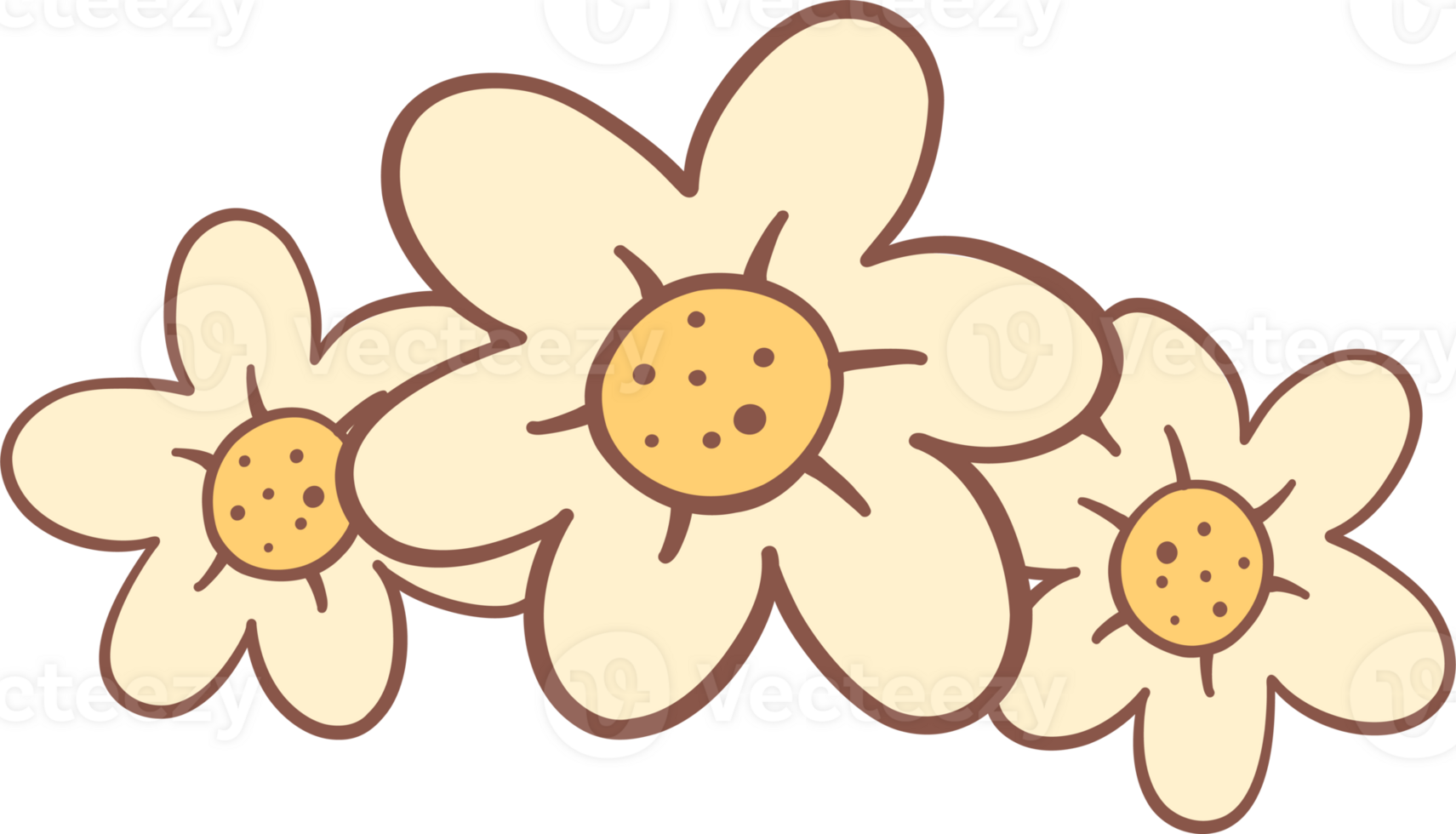 Groovy retro summer flower crown png