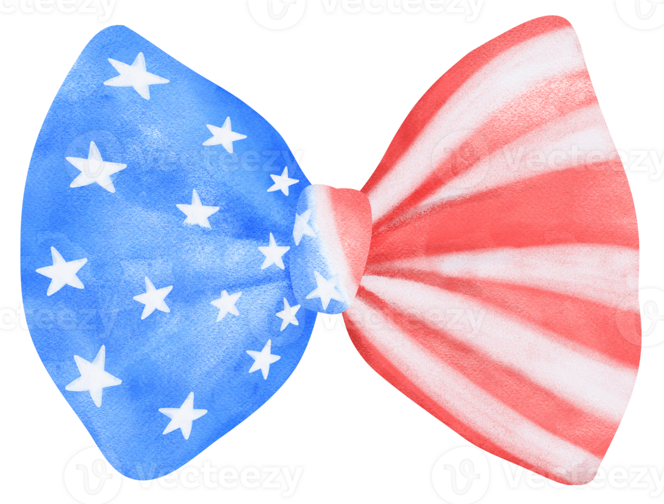 Coquette Ribbon Bow 4th of July watercolor png