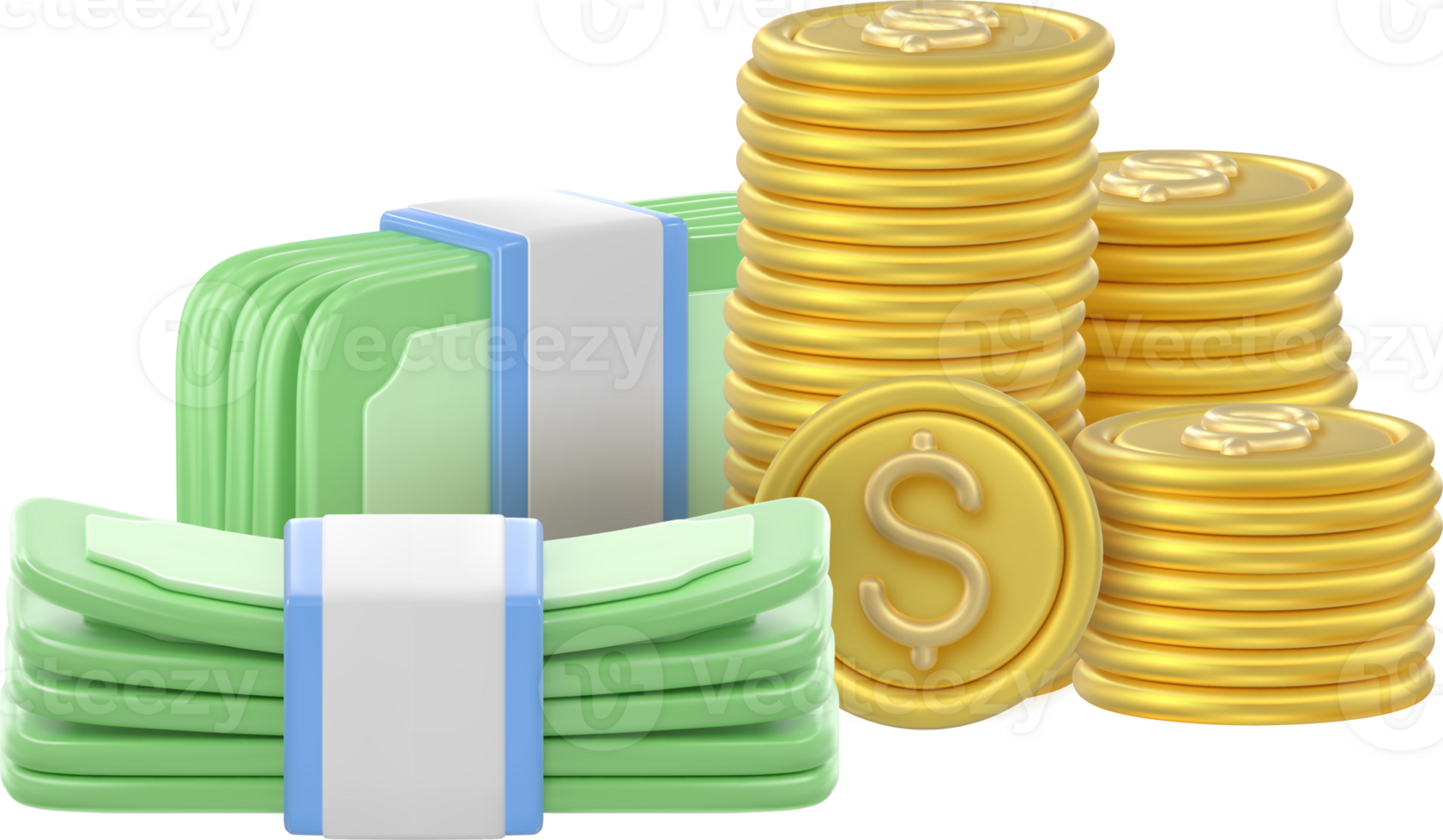 3d icon money, bank banknotes png