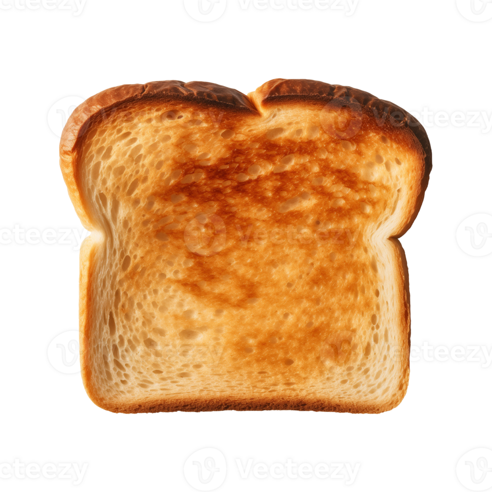 a slice of toast bread isolated on a transparent background, top view png