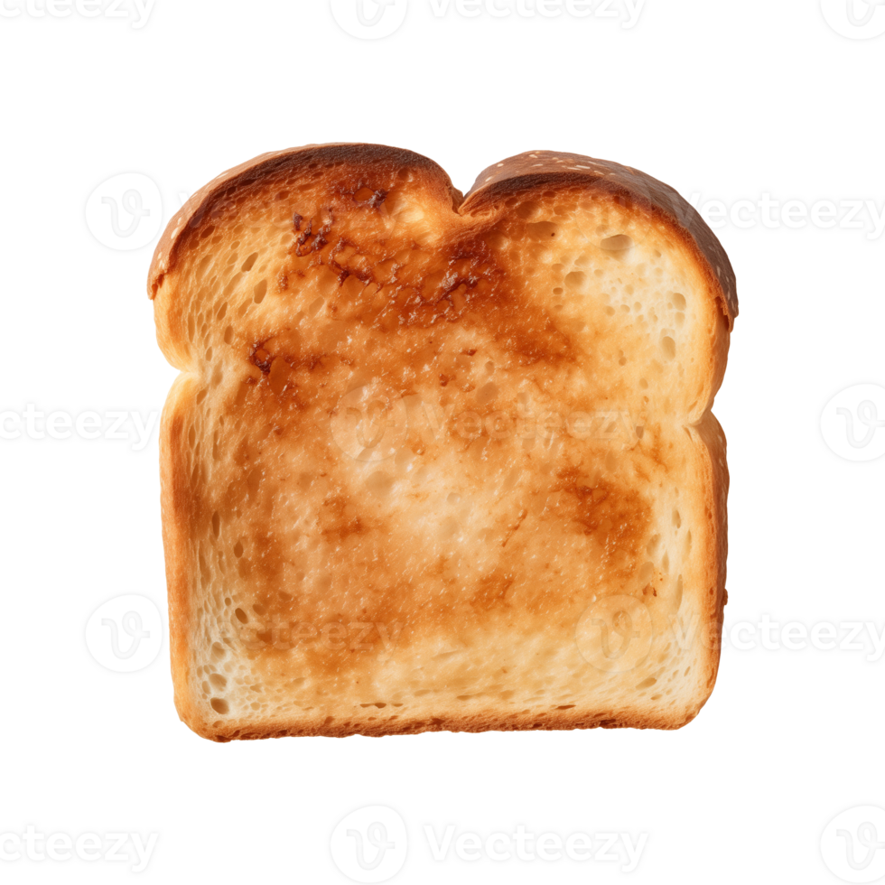 a slice of toast bread isolated on a transparent background, top view png