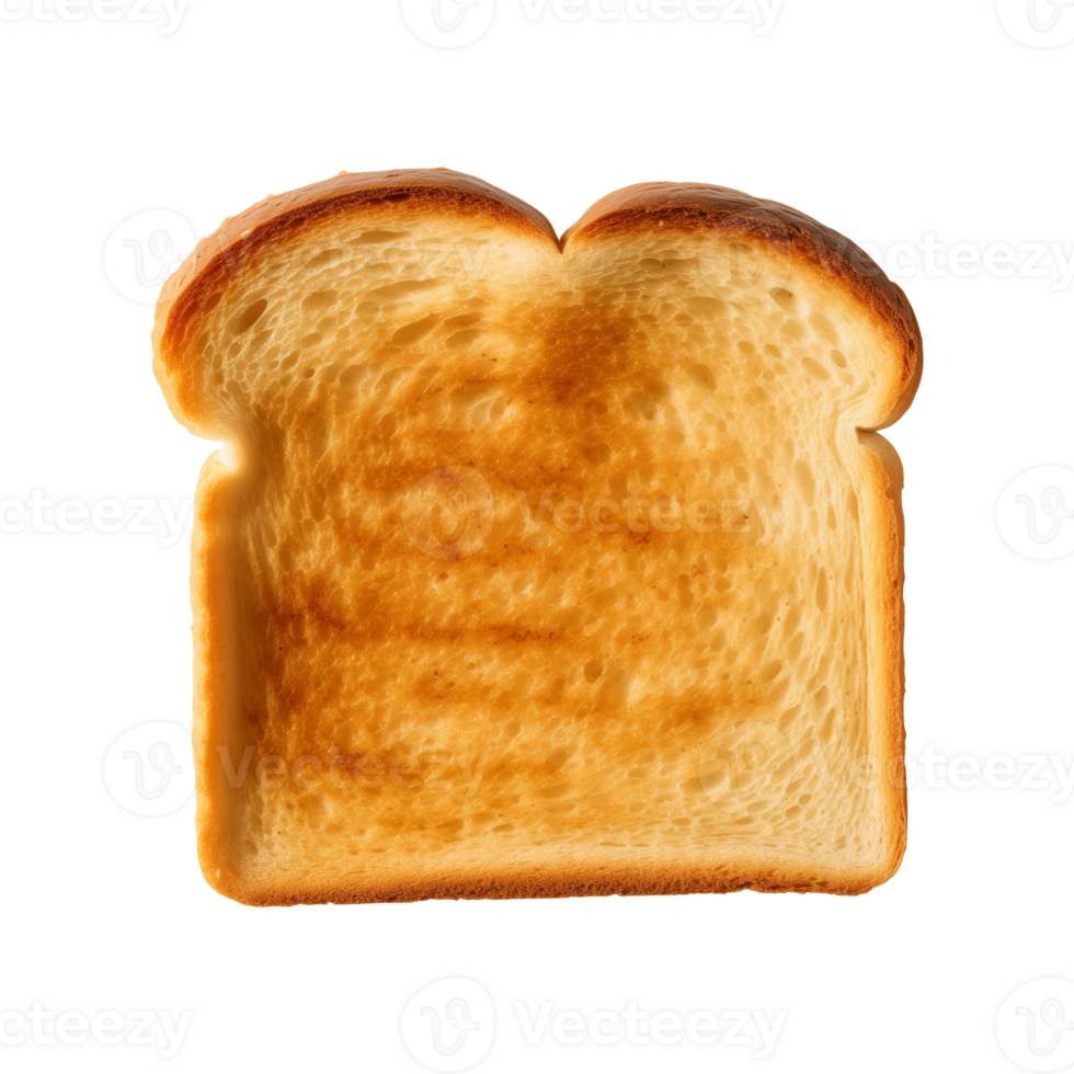a slice of toast bread isolated on a transparent background, top view png