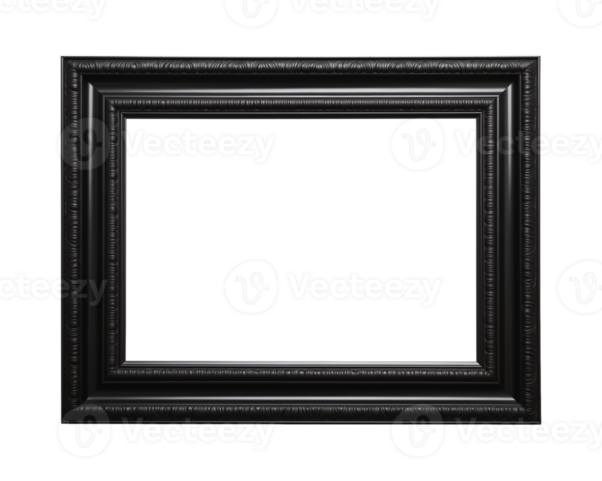 a black rectangular frame isolated on a transparent background, png