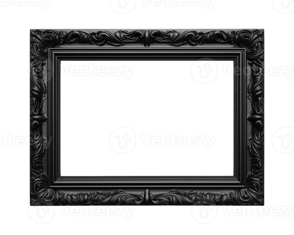 ein schwarz rechteckig Rahmen isoliert auf ein transparent Hintergrund, png