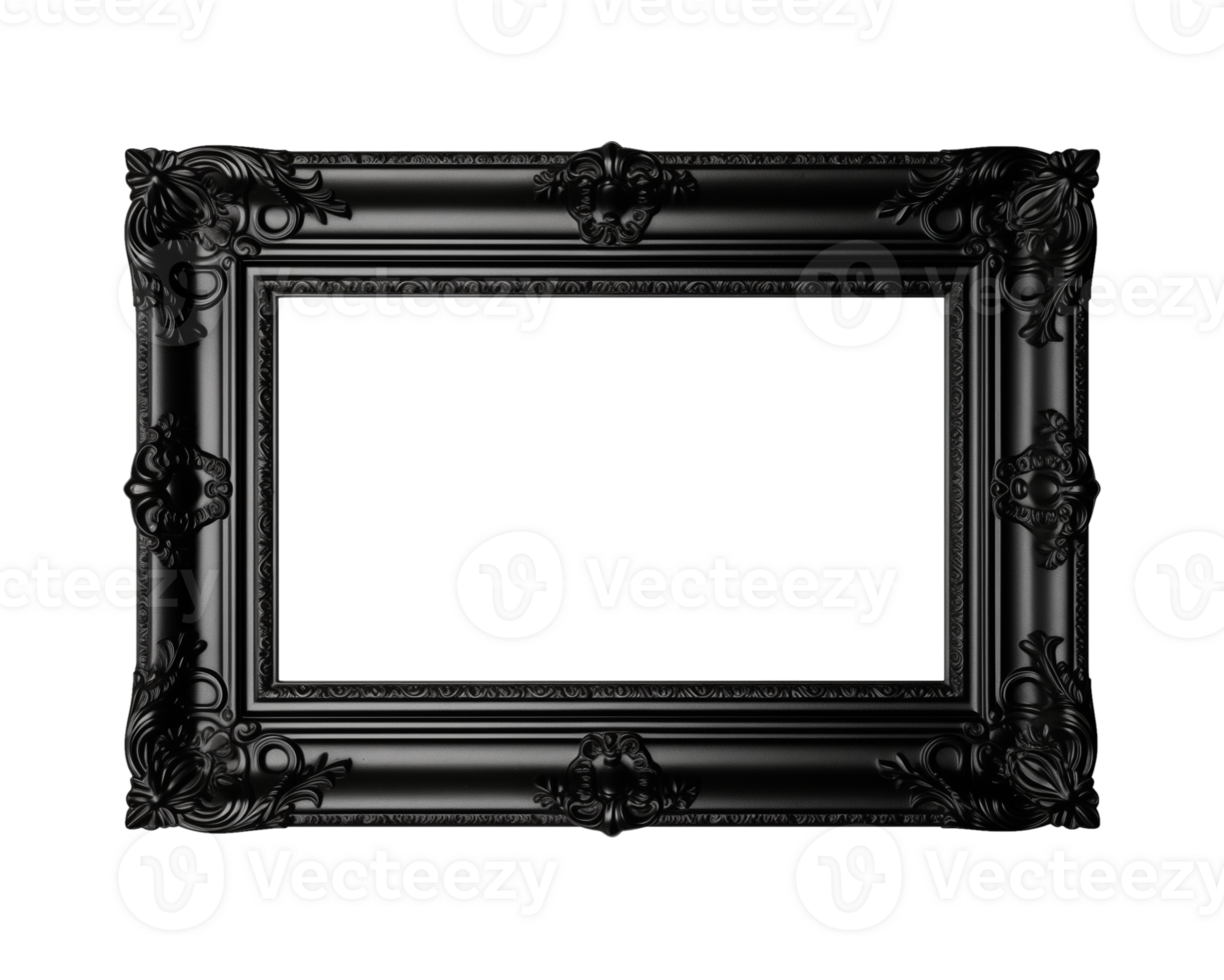 ein schwarz rechteckig Rahmen isoliert auf ein transparent Hintergrund, png