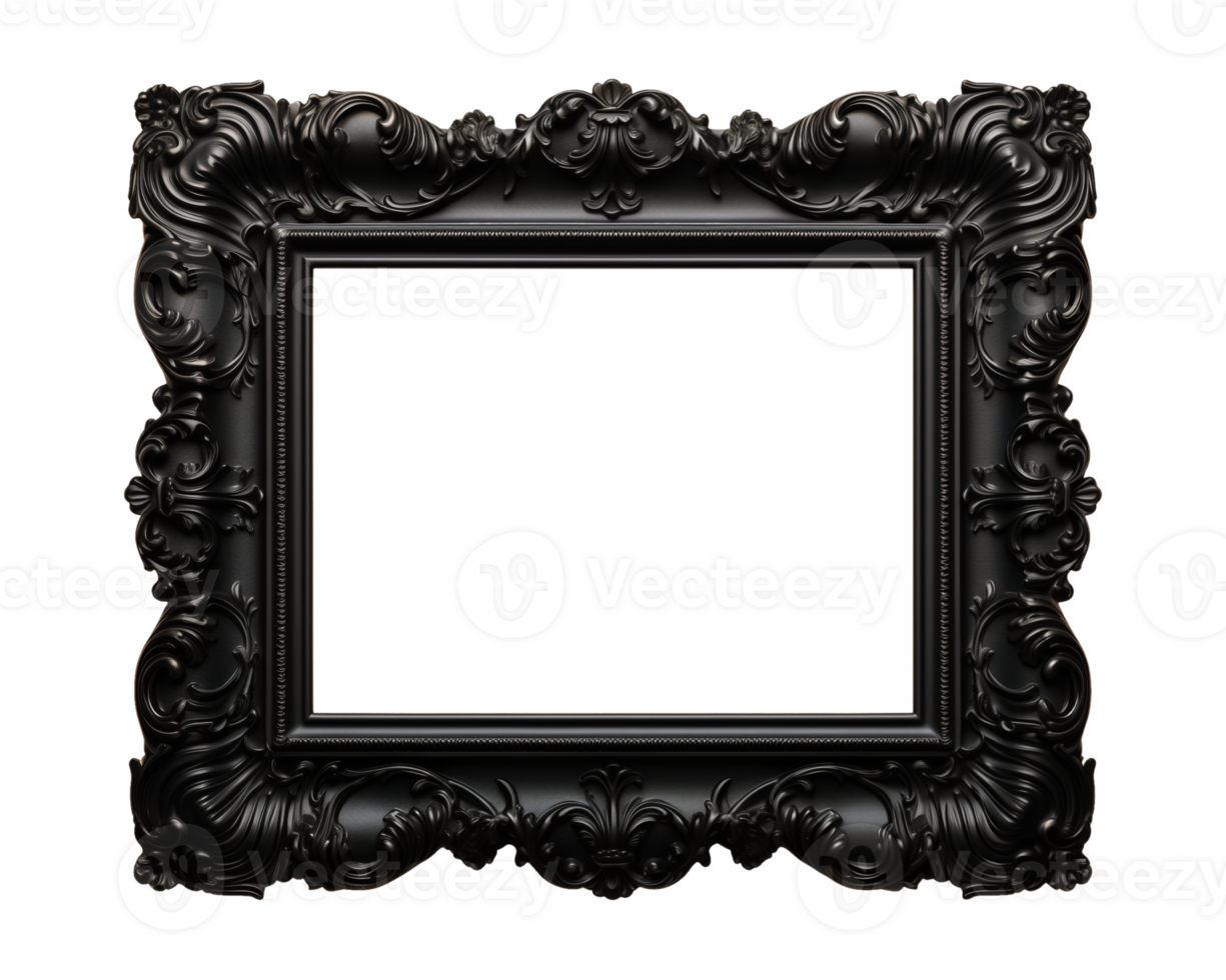 ein schwarz rechteckig Rahmen isoliert auf ein transparent Hintergrund, png