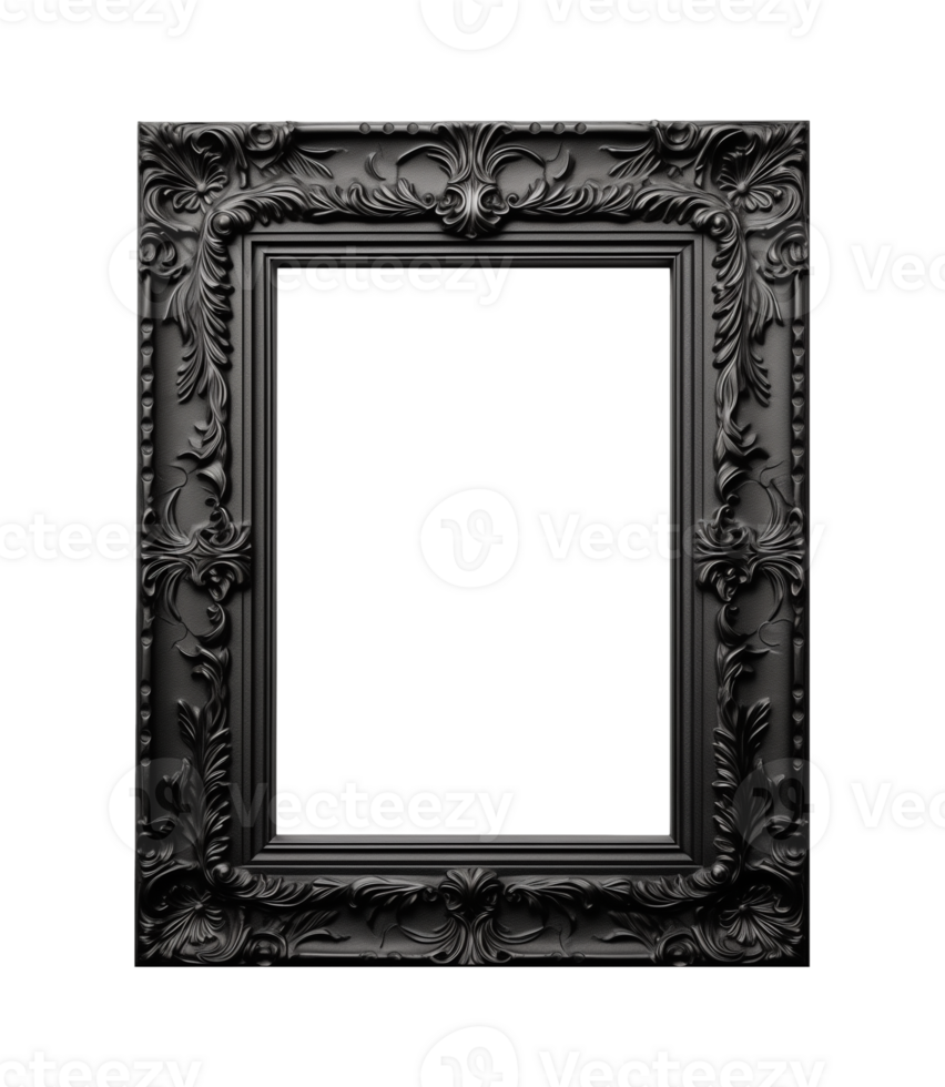 ein schwarz rechteckig Rahmen isoliert auf ein transparent Hintergrund, png