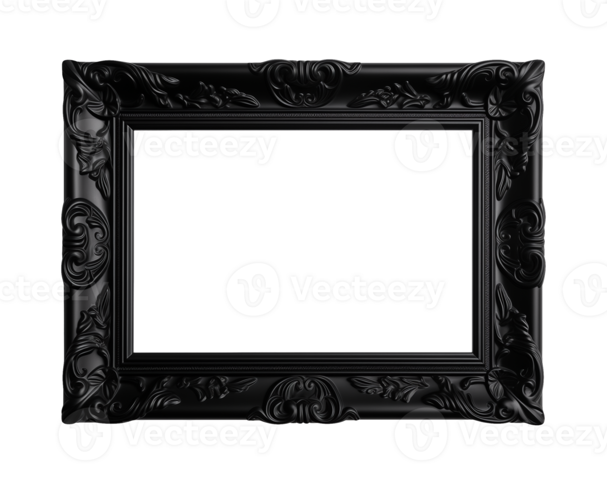 ein schwarz rechteckig Rahmen isoliert auf ein transparent Hintergrund, png
