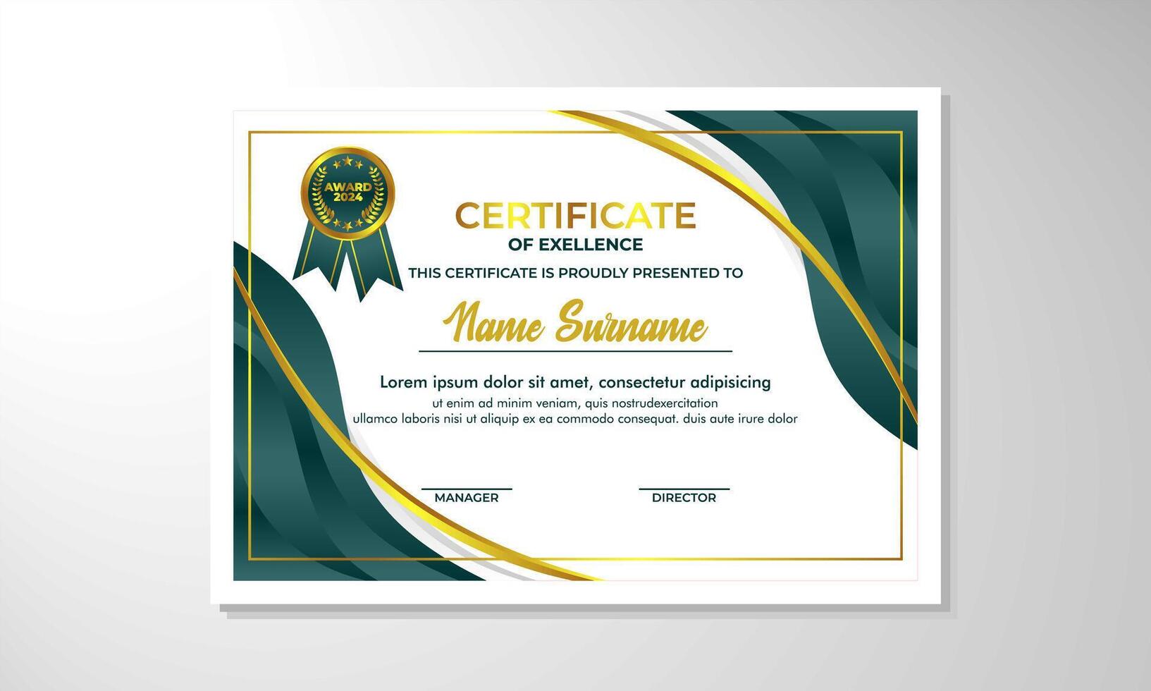 elegante degradado certificado diseño modelo vector