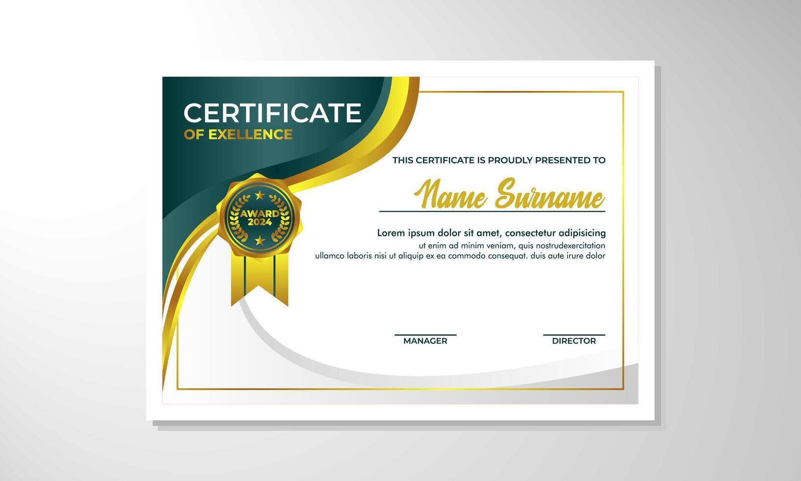 elegante degradado certificado diseño modelo vector