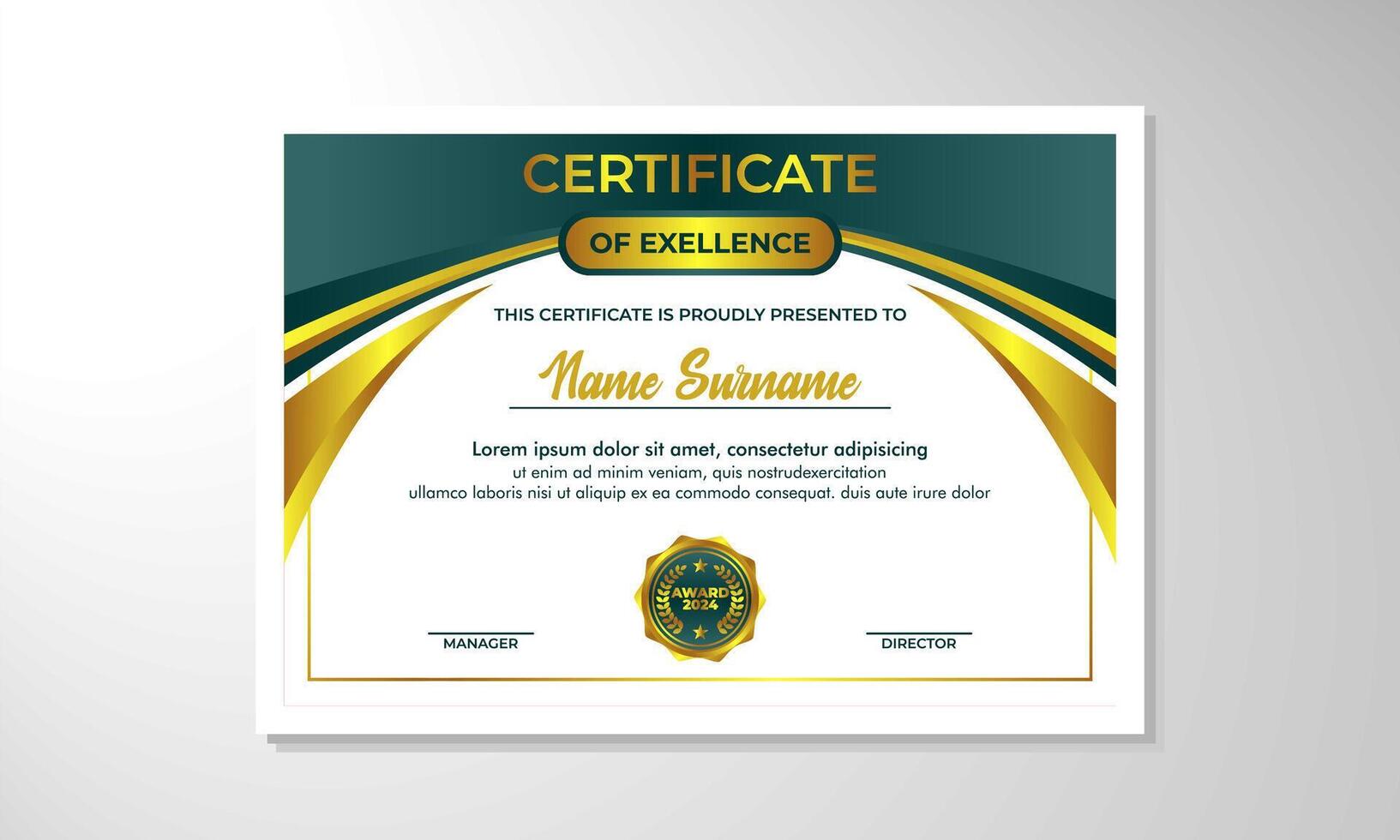 elegante degradado certificado diseño modelo vector