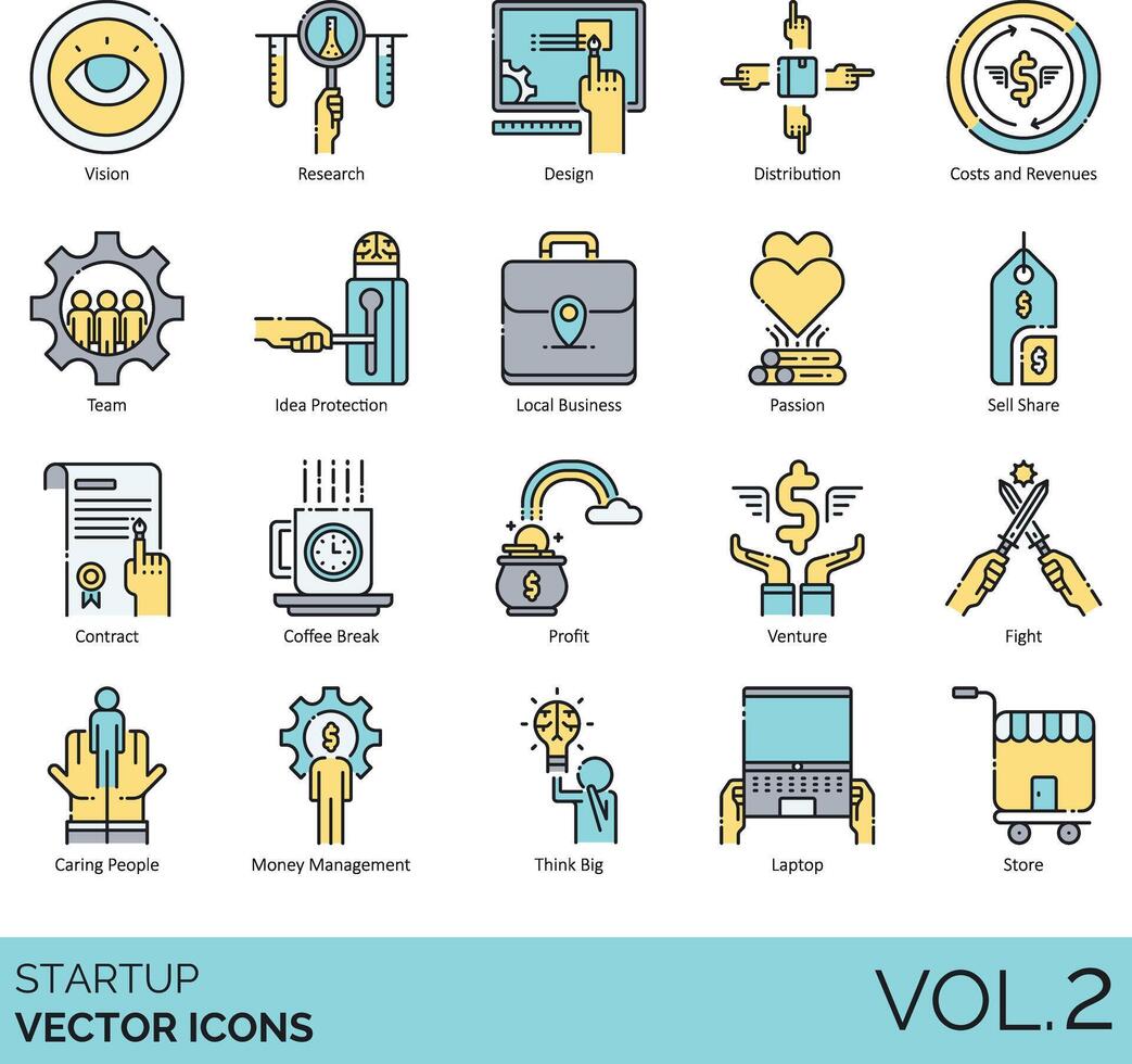 startup icon set vector