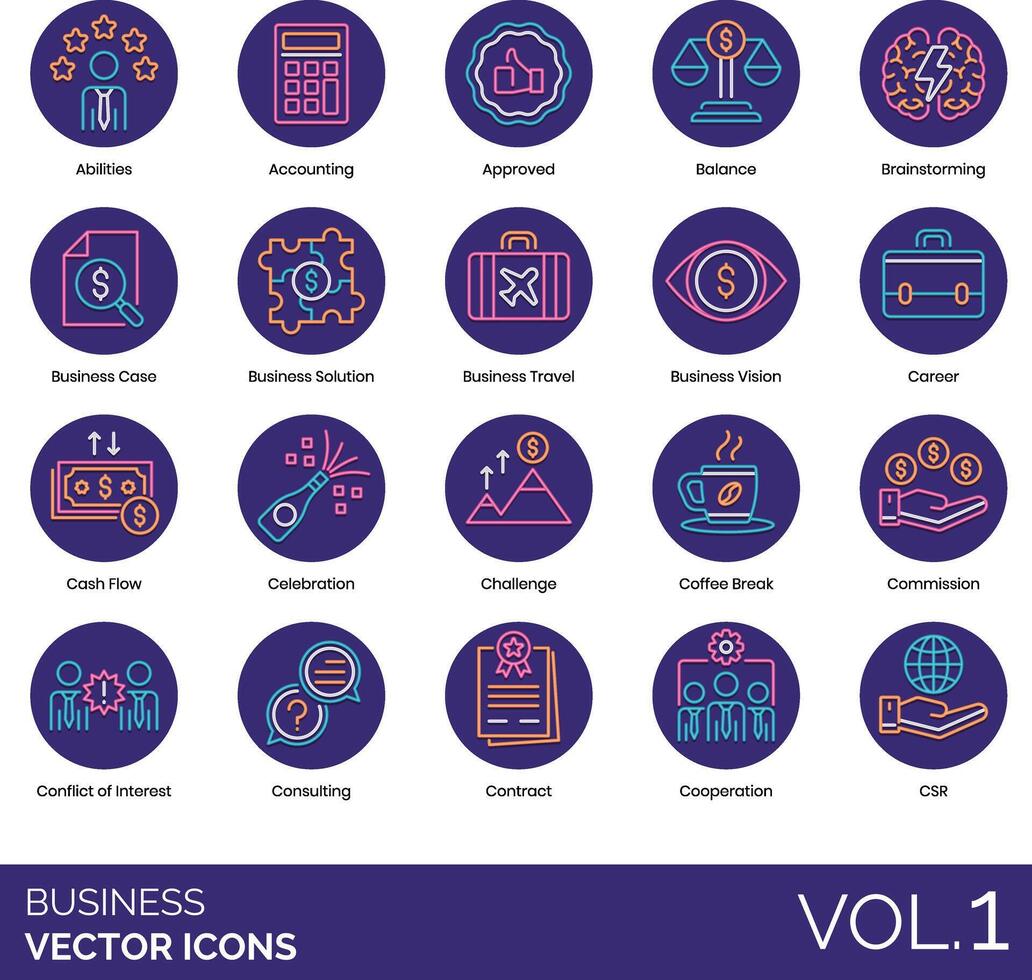 business icon set vector