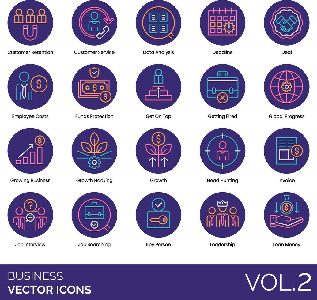 conjunto de iconos de negocios vector