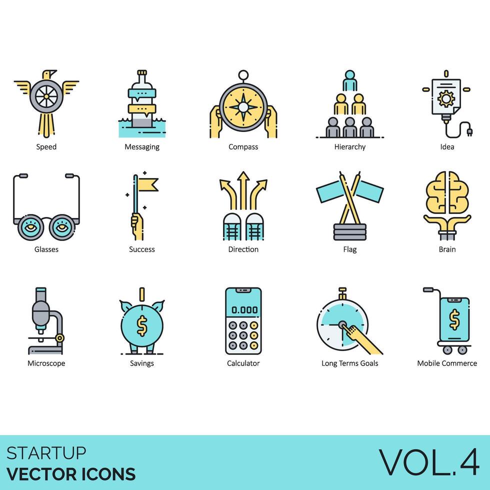 startup icon set vector