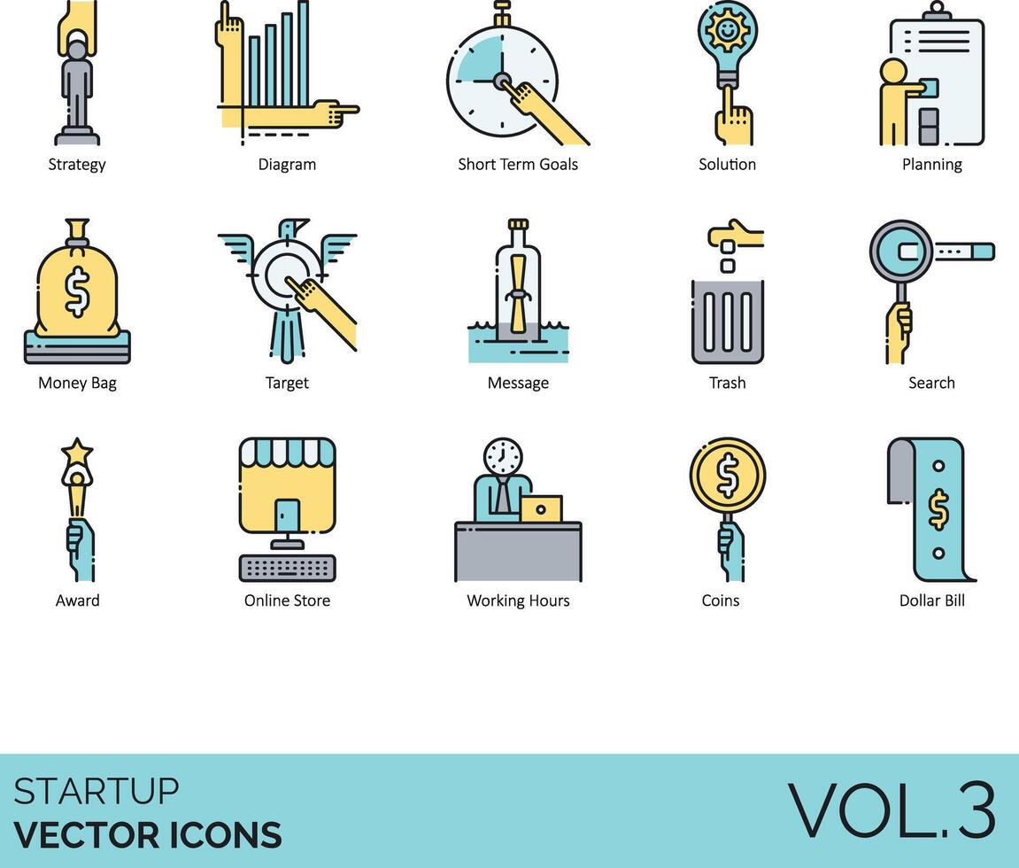 startup icon set vector
