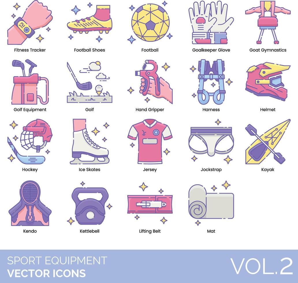 sport equipment icons vector