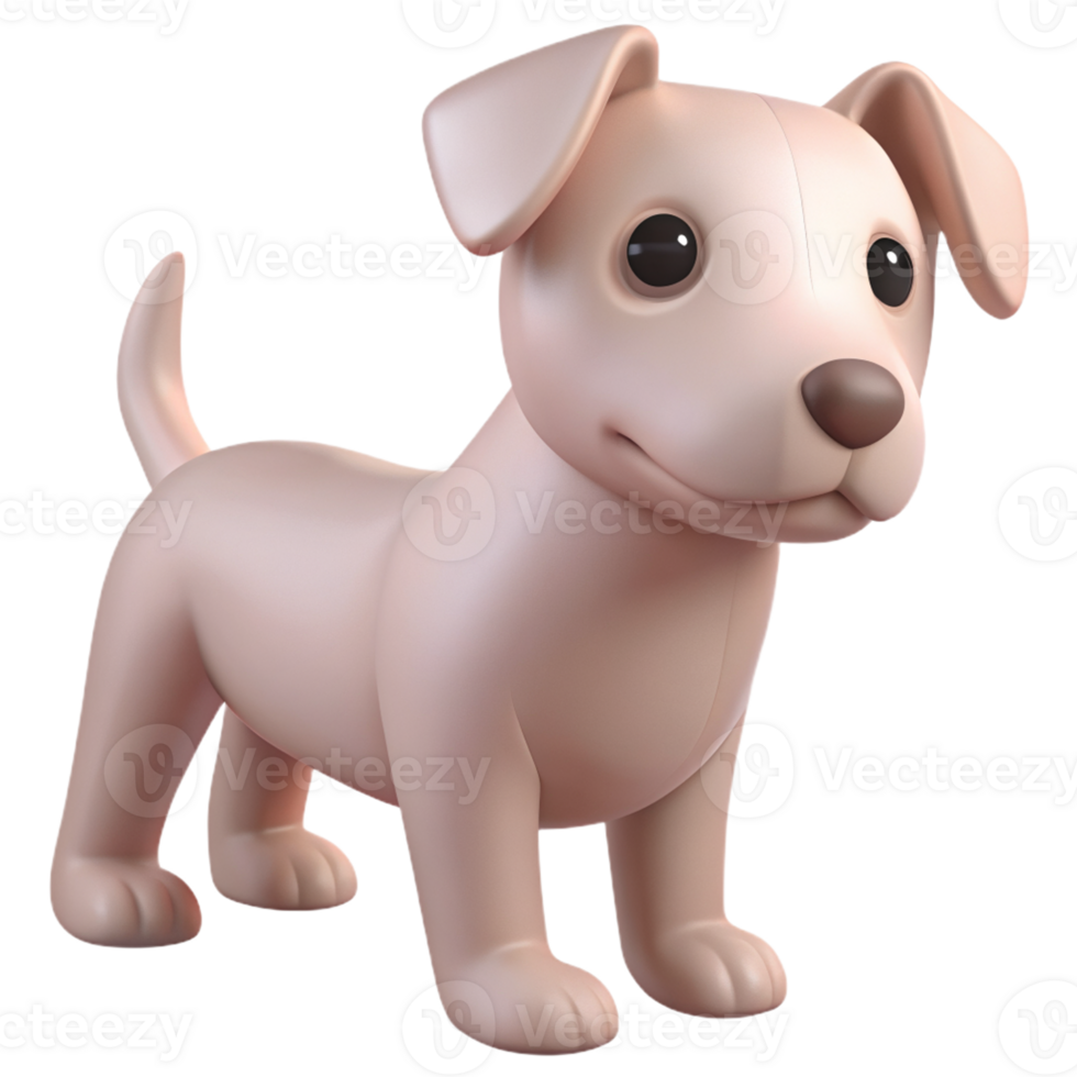 Stunning 3D image of a beautiful dog, showcasing intricate details and lifelike rendering. Perfect for digital design projects png