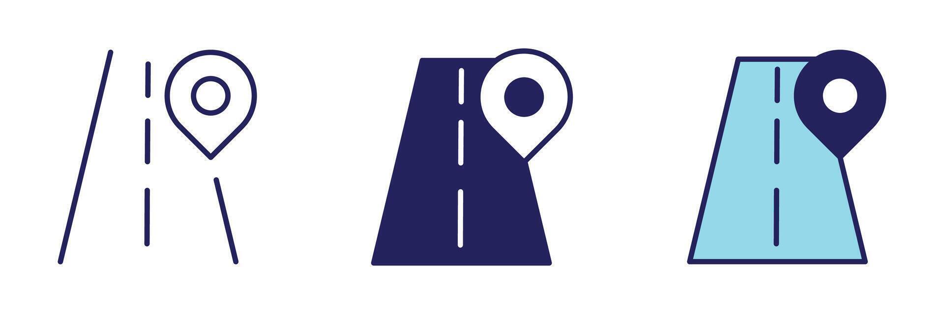 Pin Location on Street Icon - Navigation Set vector