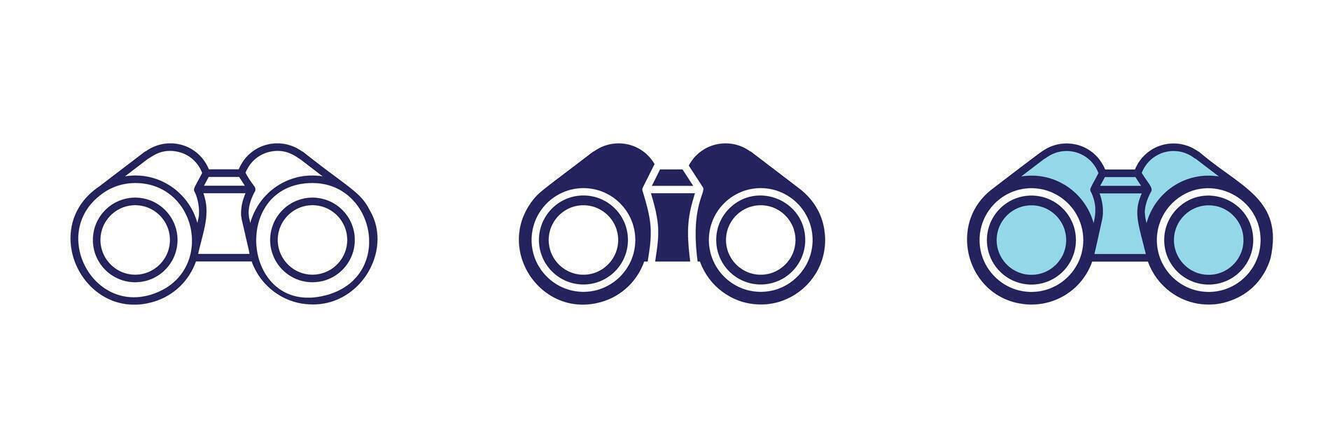 Observation Binoculars Icon - Navigation Set vector
