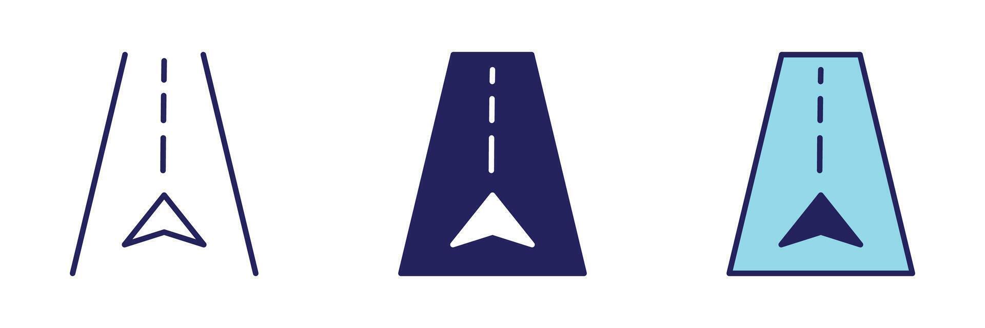 Arrow on Street Icon - Navigation Set vector