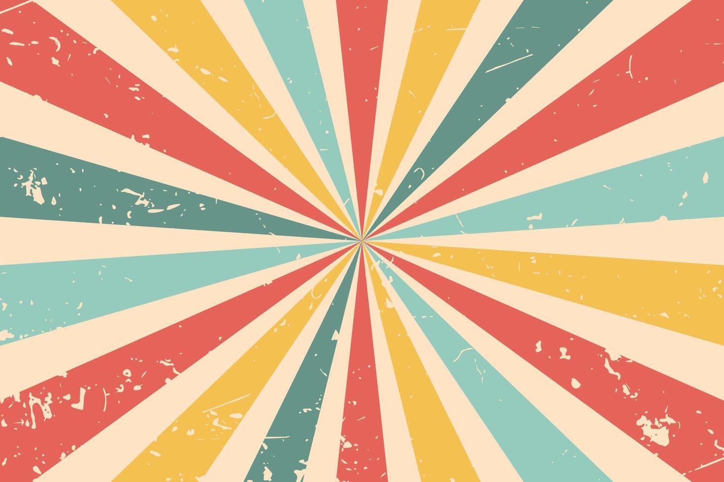 Abstract vintage retro sunburst rays background 70s vector