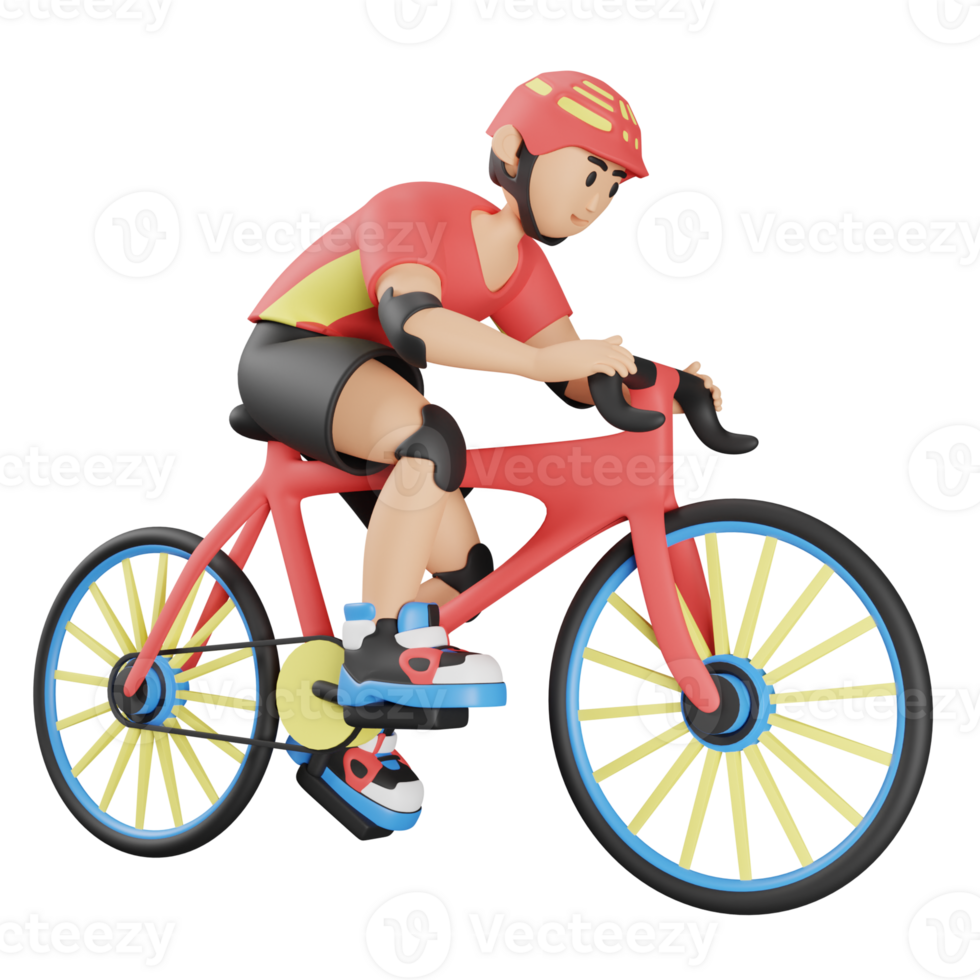 3D illustration sport icon cycling png