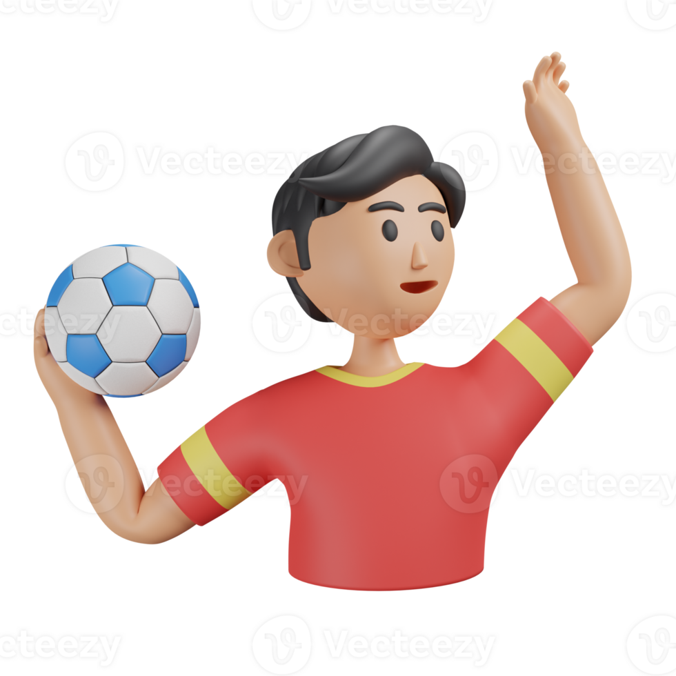 3D illustration sport icon handball png