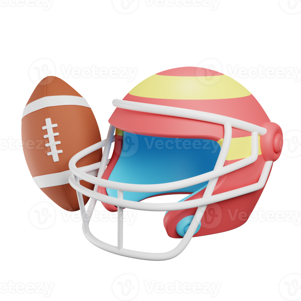 3D illustration sport icon american football png