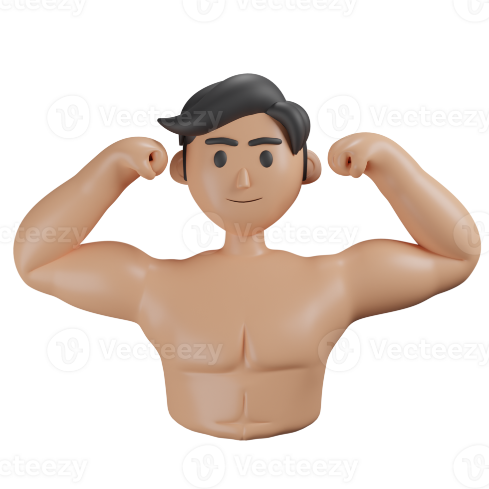 3D illustration sport icon body building png