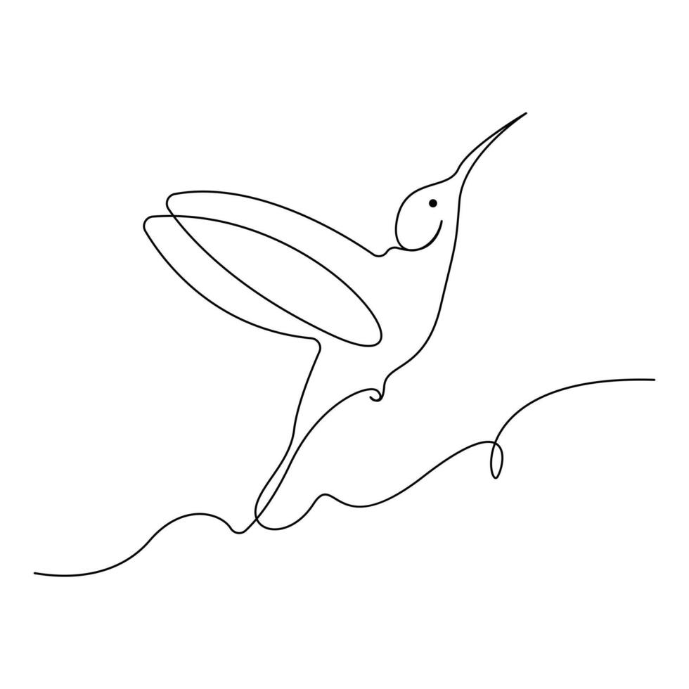 colibrí continuo uno línea dibujo ilustración Arte diseño vector