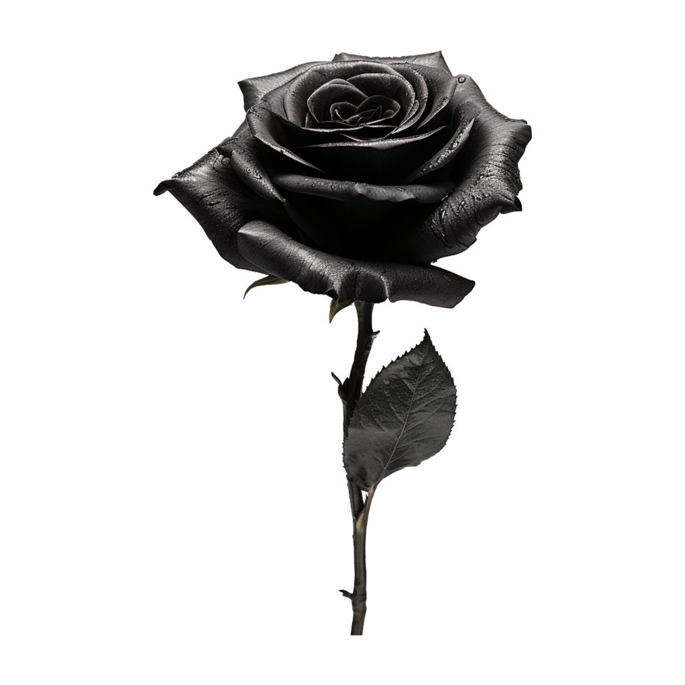 Fresh black rose isolated on transparent background png