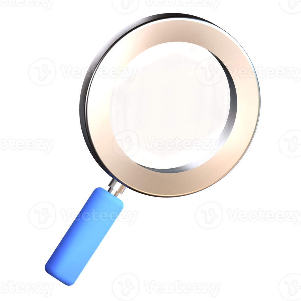 3d illustratie onderwijs icoon vergroten glas png