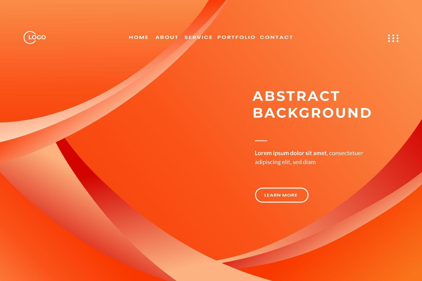 Vibrant Abstract Background Wavy Orange Print, Modern Web Design Art vector