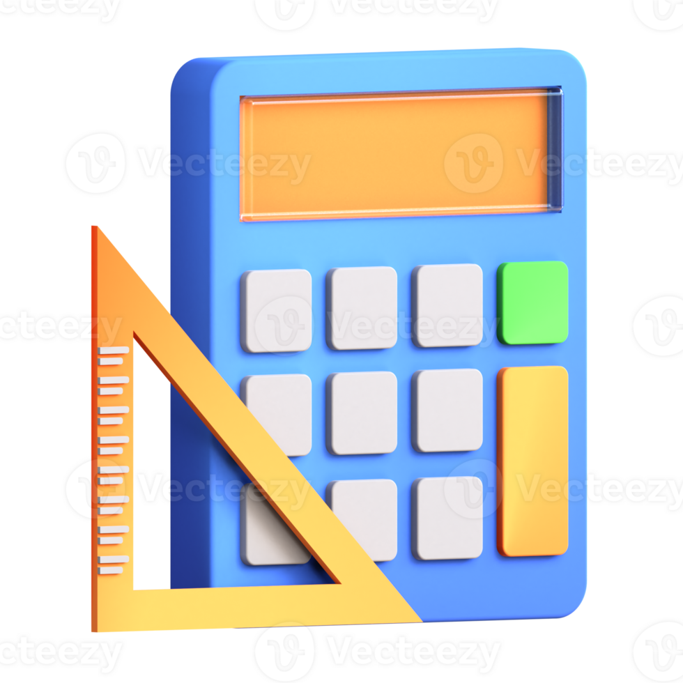 3D illustration education icon mathematics png