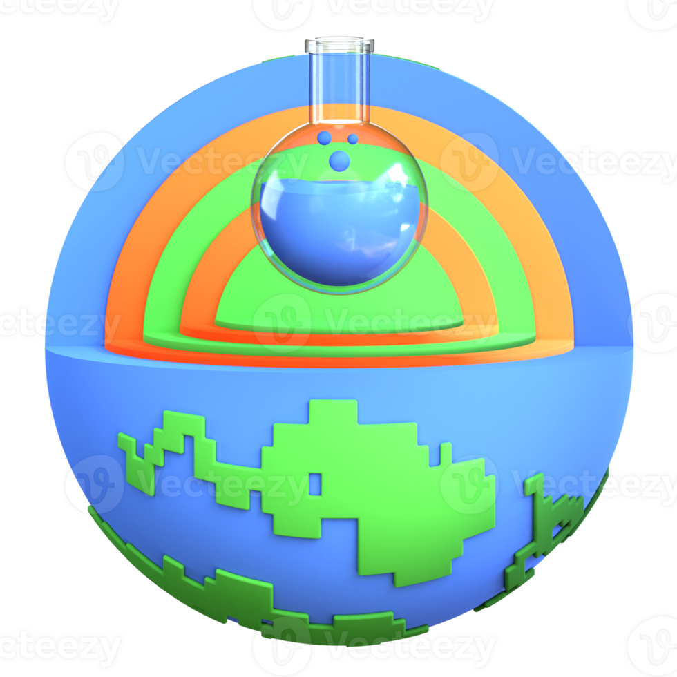 3D illustration education icon earth science png