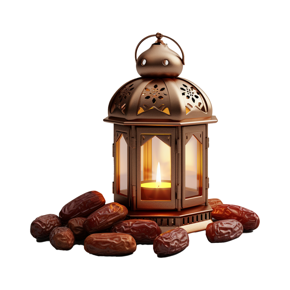 Islamic ramadan kareem lantern on transparent background png