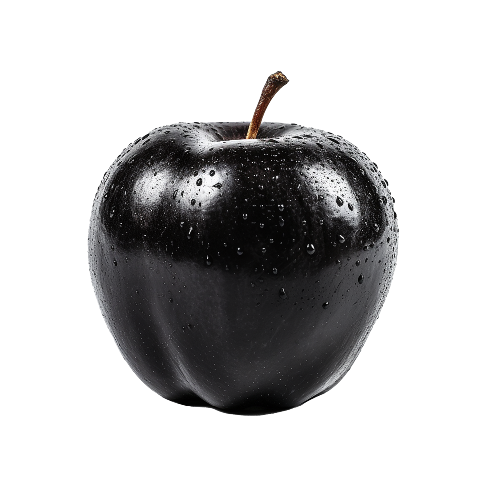 Black apple isolated on transparent background png